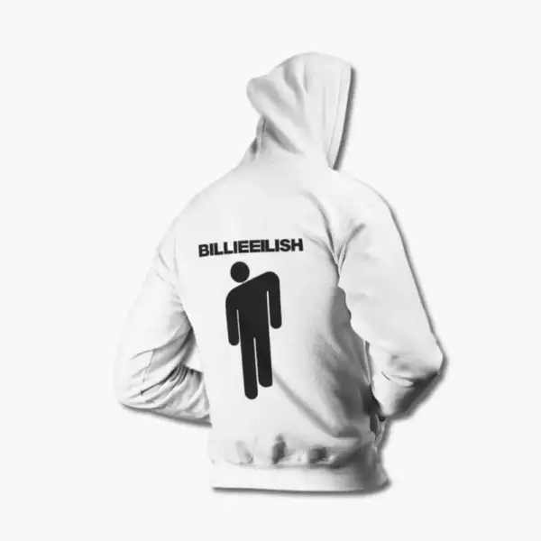 Billie Eilish Hoodie, Billie Eilish Logo Symbol Black Hooded Sweatshirt - Image 13