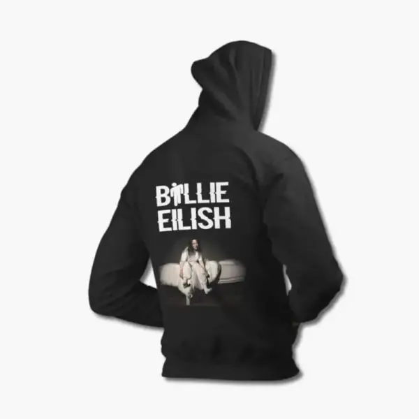 Billie Eilish Hoodie, Billie Eilish When We All Fall Asleep Black Hooded Sweatshirt - Image 2