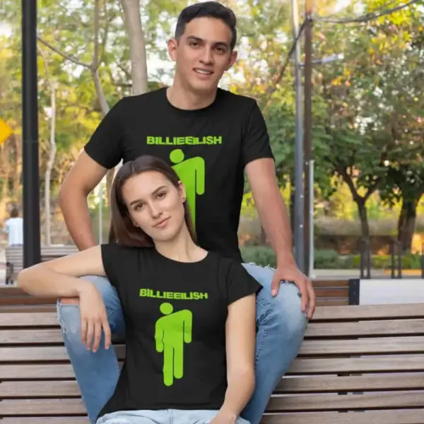 Billie Eilish T-Shirt, Billie Eilish Logo Symbol Black Tee Shirt