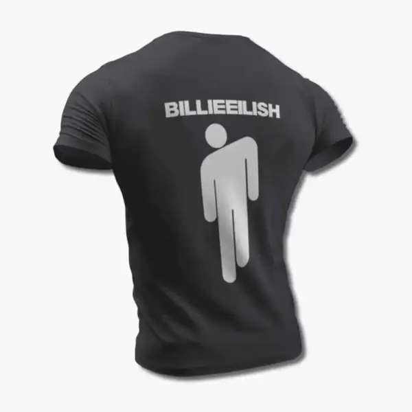 Billie Eilish T-Shirt, Billie Eilish Logo Symbol Black Tee Shirt - Image 5