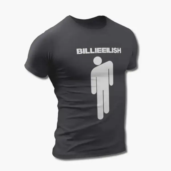 Billie Eilish T-Shirt, Billie Eilish Logo Symbol Black Tee Shirt - Image 4