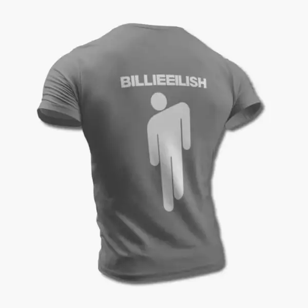 Billie Eilish T-Shirt, Billie Eilish Logo Symbol Black Tee Shirt - Image 7