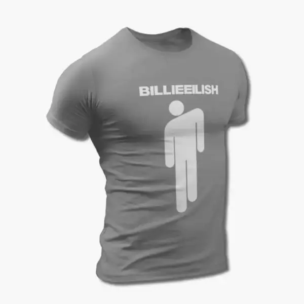 Billie Eilish T-Shirt, Billie Eilish Logo Symbol Black Tee Shirt - Image 6