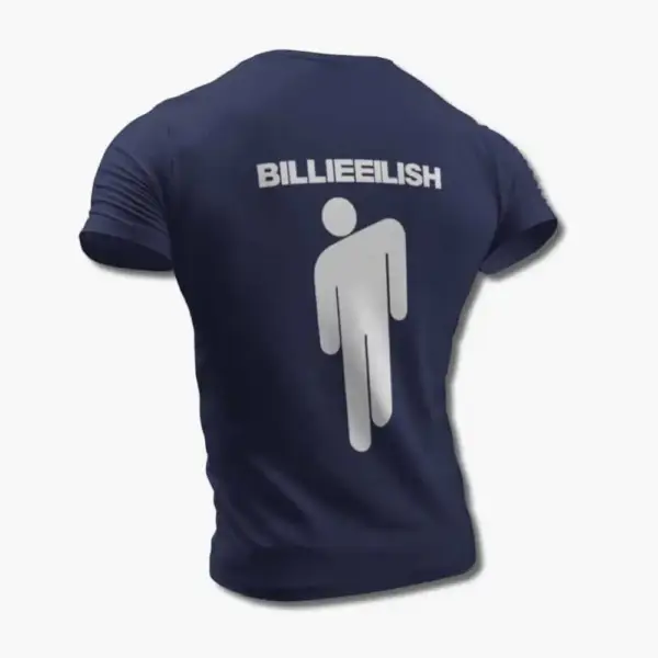 Billie Eilish T-Shirt, Billie Eilish Logo Symbol Black Tee Shirt - Image 9