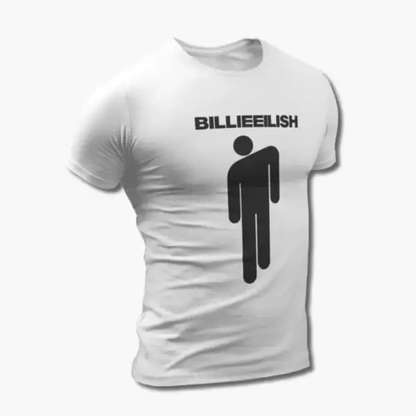 Billie Eilish T-Shirt, Billie Eilish Logo Symbol Black Tee Shirt - Image 12