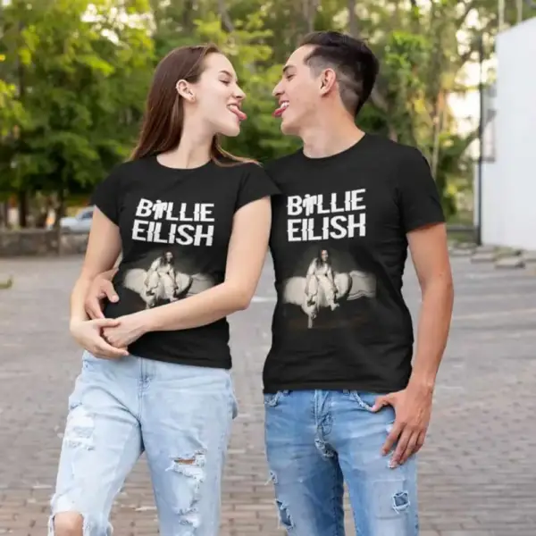 Billie Eilish T-Shirt, Billie Eilish When We All Fall Asleep Black Tee Shirt