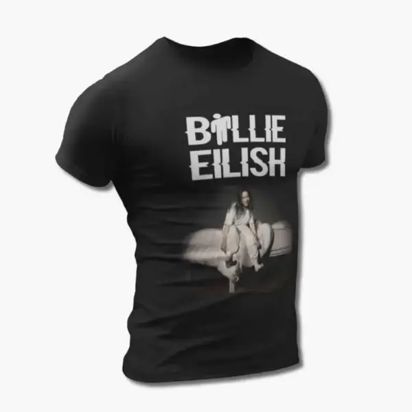 Billie Eilish T-Shirt, Billie Eilish When We All Fall Asleep Black Tee Shirt - Image 2