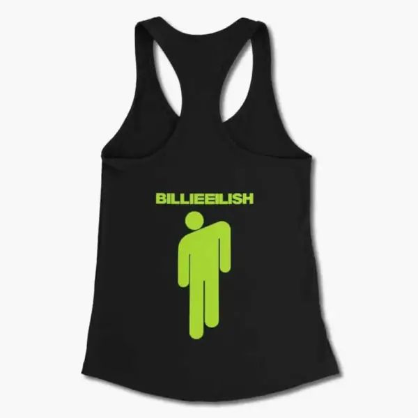 Billie Eilish Tank Top, Billie Eilish Logo Symbol Black Tank Top Shirt