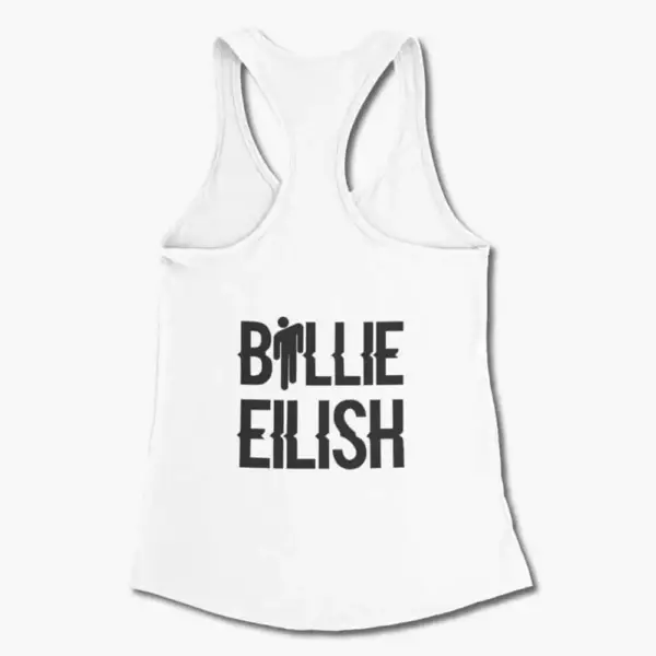 Billie Eilish Tank Top, Billie Eilish Logo White Tank Top Shirt