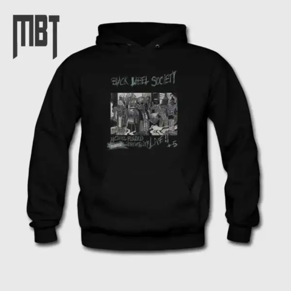 Black Label Society Band Hoodie, Black Label Society Alcohol Fueled Brewtality Live Cover Hooded Sweatshirt