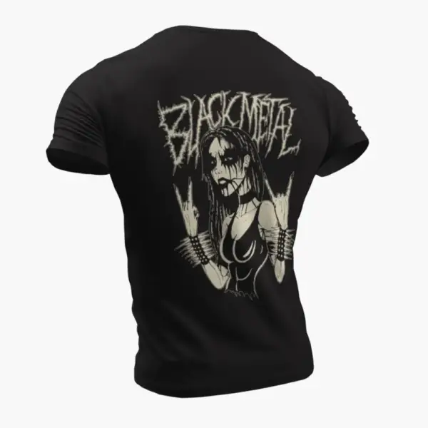 Black Metal Girl T-Shirt, Black Metal Girl Black T-Shirt - Image 2