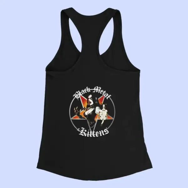 Black Metal and Kittens Tank Top, Black Metal and Kittens Black Tank Top Shirt - Image 2