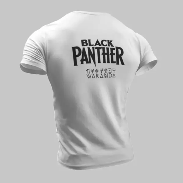 Black Panther T-Shirt, Black Panther Wakanda White T-Shirt - Image 2