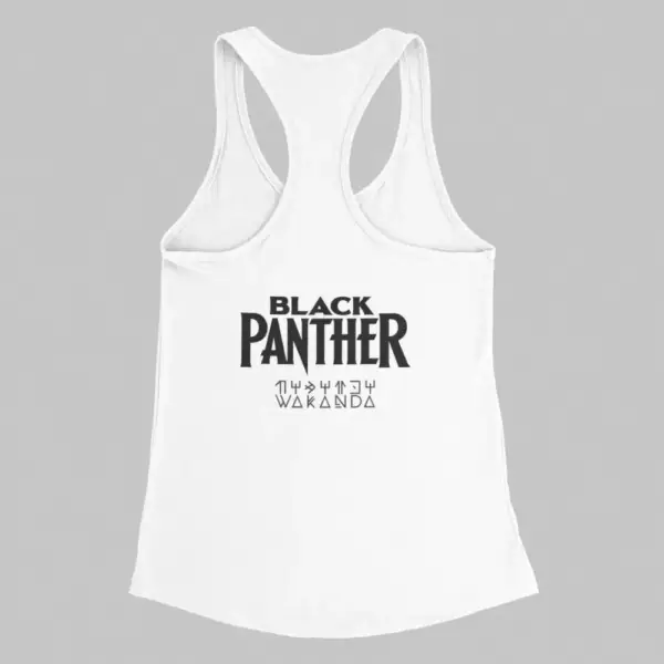 Black Panther Tank Top, Black Panther Wakanda White Athlete - Image 2