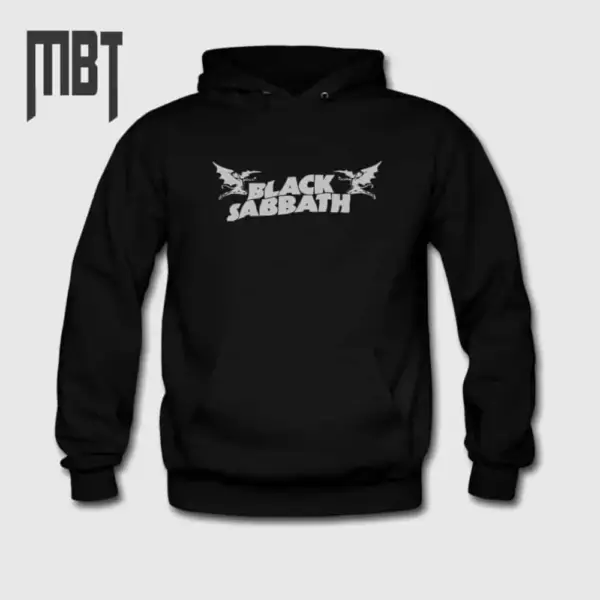 Black Sabbath Band Hoodie, Black Sabbath Logo Long Sleeve Hooded Sweatshirt #2