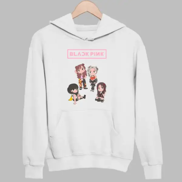BlackPink Hoodie, Chibi Black Pink White Sweatshirt