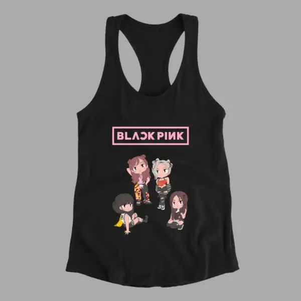 BlackPink Tank Top, Chibi Black Pink Black Athlete