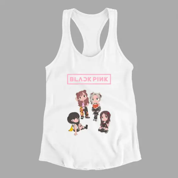 BlackPink Tank Top, Chibi Black Pink White Athlete