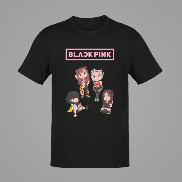 Blackpink T-Shirt, Chibi Black Pink Black T-Shirt
