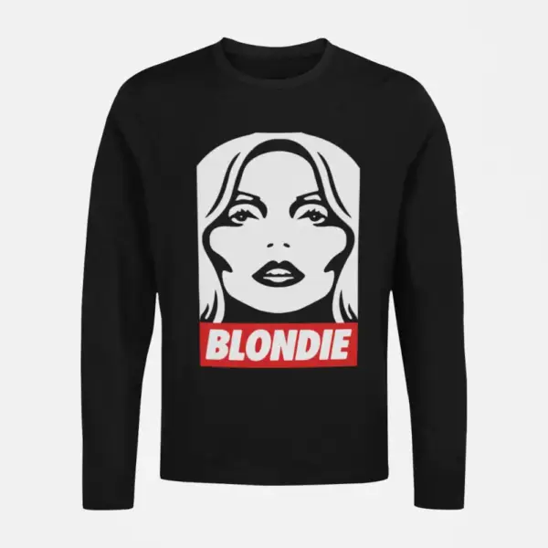 Blondie Longsleeve T-Shirt, Blondie Debbie Harris Black Long Sleeve, Punk Rock Merchandise - Image 2