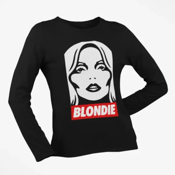 Blondie Longsleeve T-Shirt, Blondie Debbie Harris Black Long Sleeve, Punk Rock Merchandise