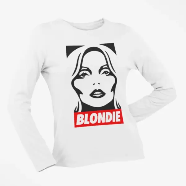 Blondie Longsleeve T-Shirt, Blondie Debbie Harris White Long Sleeve, Punk Rock Merchandise