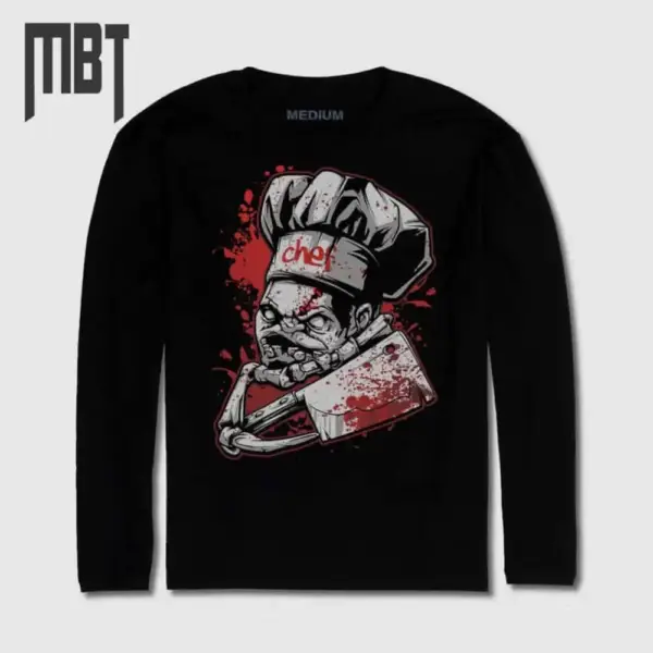 Bloody Chef Long Sleeve T-Shirt, Bloody Chef Horror Long Sleeve Tee-Shirt