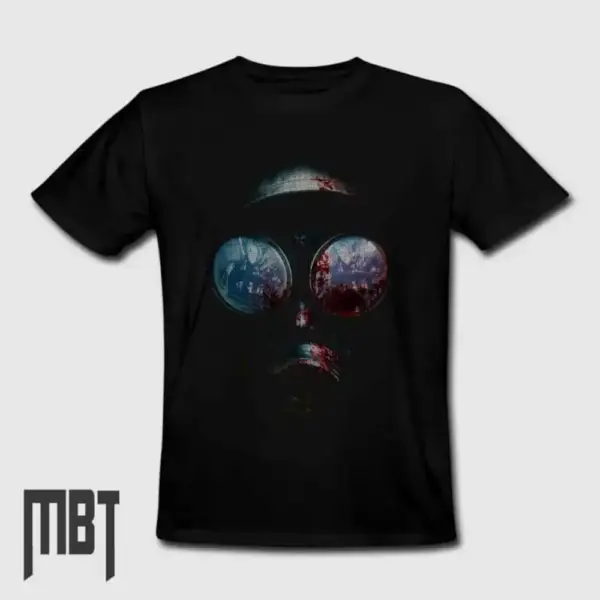 Bloody Gas Mask T-Shirt, Bloody Gas Mask Artwork Tee-Shirt