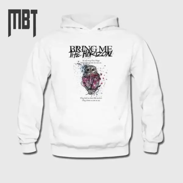 Bring Me The Horizon Band Hoodie, Bring Me The Horizon Owl Artwork Hooded Sweatshirt