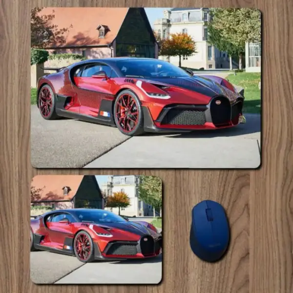 Bugatti Mouse Pad, Bugatti Divo Lady Bug Large Mousepad for Gamers