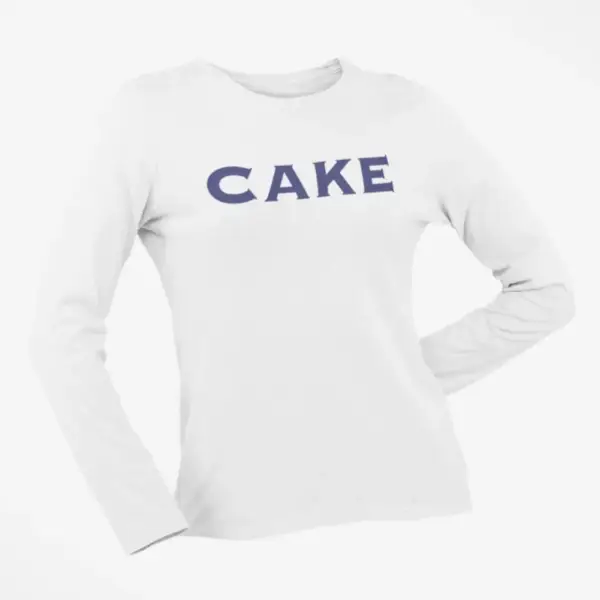 Cake Longsleeve T-Shirt, Cake Band Logo White Long Sleeve - Image 2