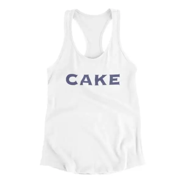 Cake Tank Top, Cake Band Logo White Tank Top