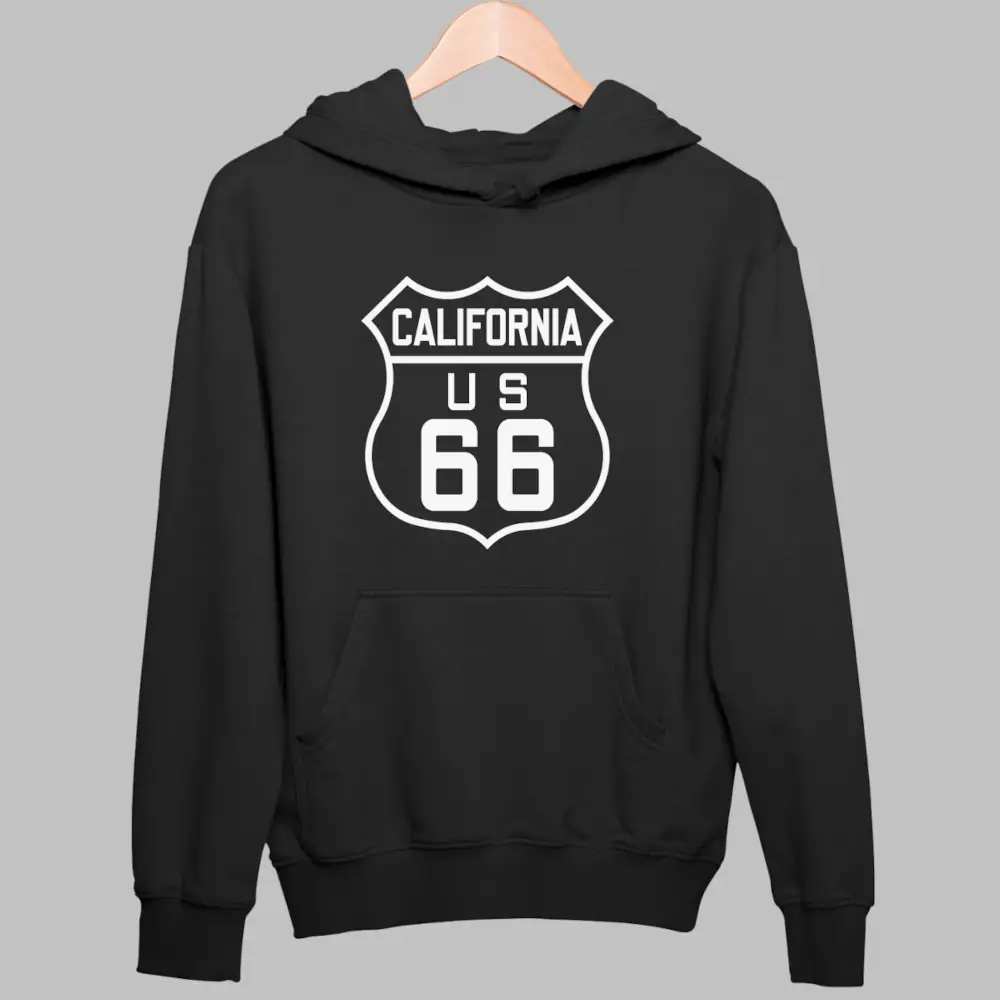 California US 66 Hoodie, Route 66 Black Sweatshirt