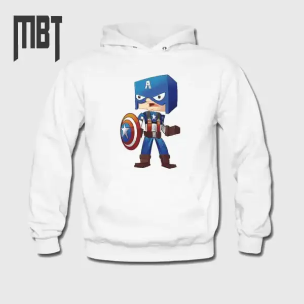 Captain America Hoodie, Captain America Minecraft Hooded Sweatshirt
