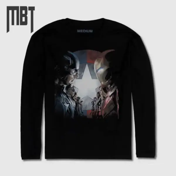 Captain America Long Sleeve T-Shirt, Captain America Movie Long Sleeve Tee-Shirt #7