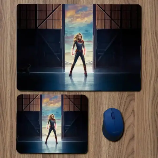 Captain Marvel Mouse Pad, Captain Marvel Movie Large Mousepad for Gamers