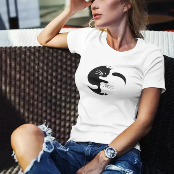 Cat Lover T-Shirt, Cat Lovers White T-Shirt