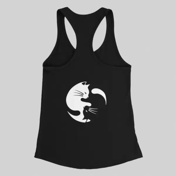 Cat Lover Tank Top, Cat Lovers Black Tank Top - Image 2