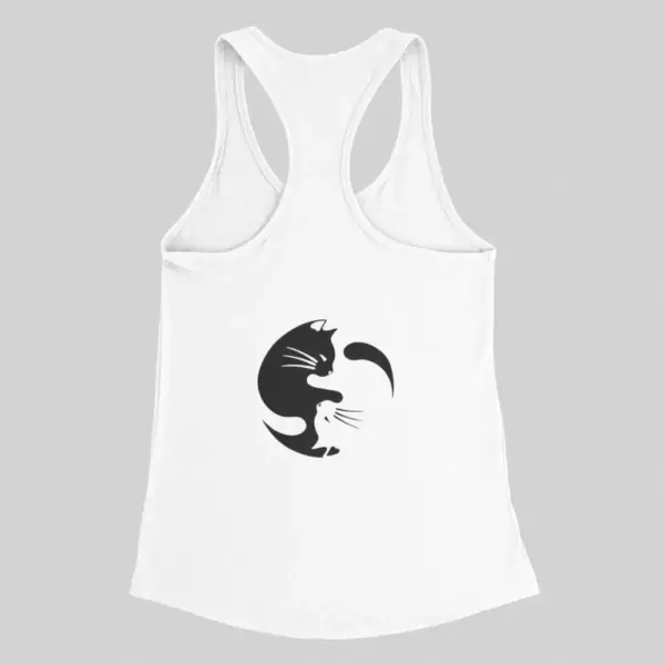 Cat Lover Tank Top, Cat Lovers White Tank Top - Image 2