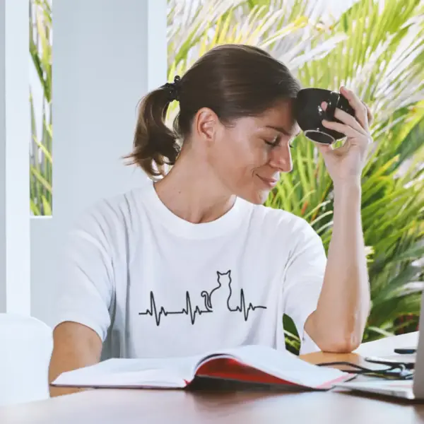 Cat Pulse T-Shirt, Cat Pulse White T-Shirt