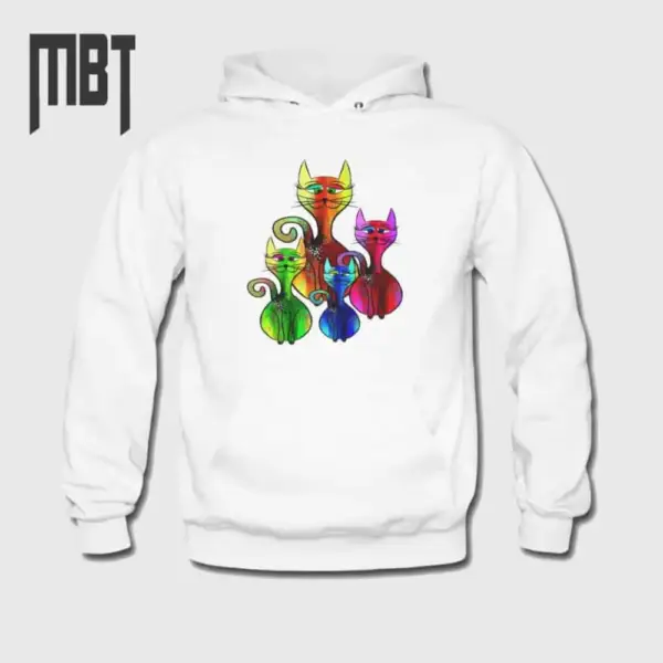 Cats Hoodie, Sweat Cat Family Hooded Sweatshirt