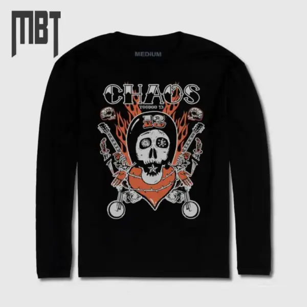 Chaos Voodoo 13 Long Sleeve T-Shirt, Chaos Voodoo 13 Music and Motorcycle Festival Long Sleeve Tee-Shirt