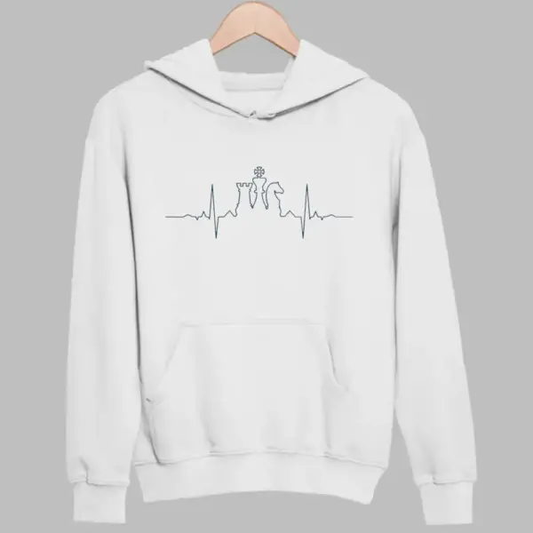 Chess Hoodie, Chess Think White Sweatshirt