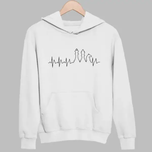Chess Hoodie, Chess Think White Sweatshirt