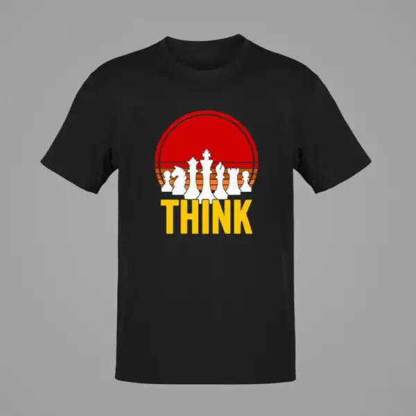 Chess T-Shirt, Chess Think Black T-Shirt