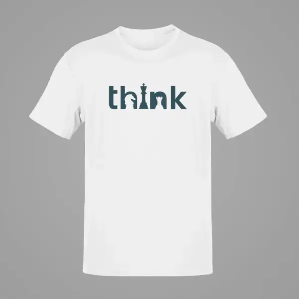 Chess T-Shirt, Chess Think White T-Shirt