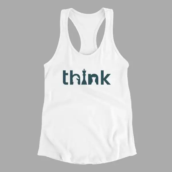 Chess Tank Top, Chess Think White Athlete