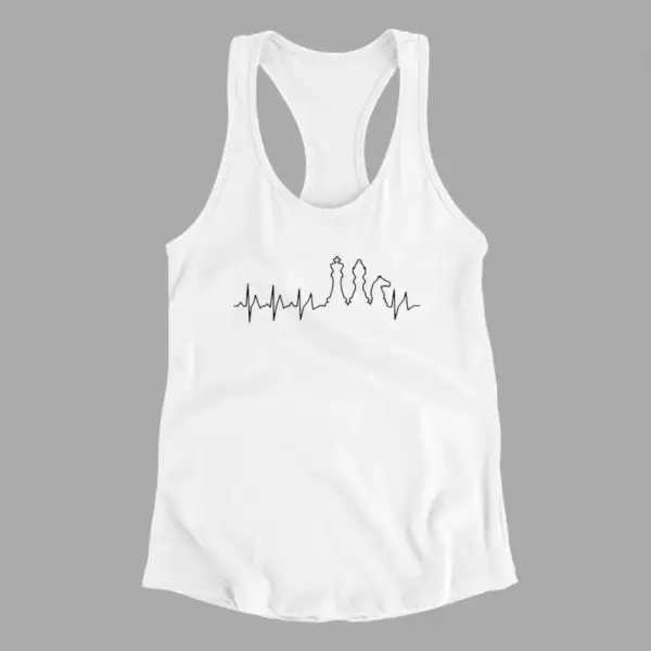 Chess Tank Top, Chess Think White Athlete