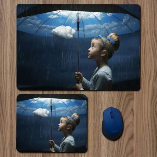 Child and Clouds Mouse Pad, Child and Clouds Large Mousepad for Gamers