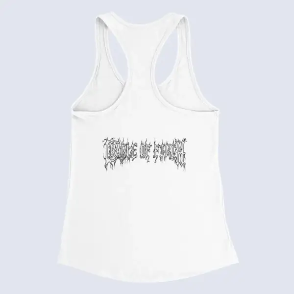 Cradle of Filth Tank Top, Cradle of Filth Band Logo White Tank Top Shirt, Symphonic Black Metal Merchandise - Image 2